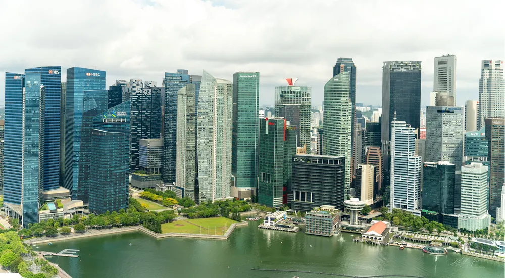 Singapore skyline seen from Marina Bay Sands